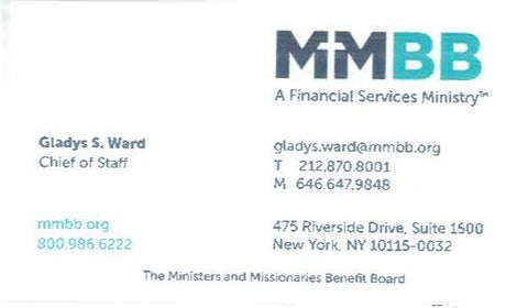 Business Card- Gladys s. Ward